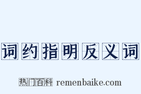词约指明反义词是什么意思的图片